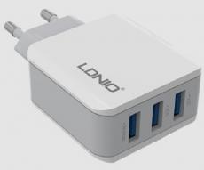 LDNIO 3 USB Port home/travel charger 3.1A A3301 white