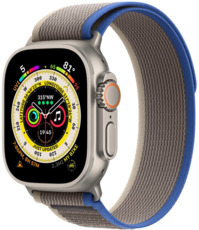 Apple Watch Ultra 49mm Titanium Case with Trail Loop (M/L) blue/gray
